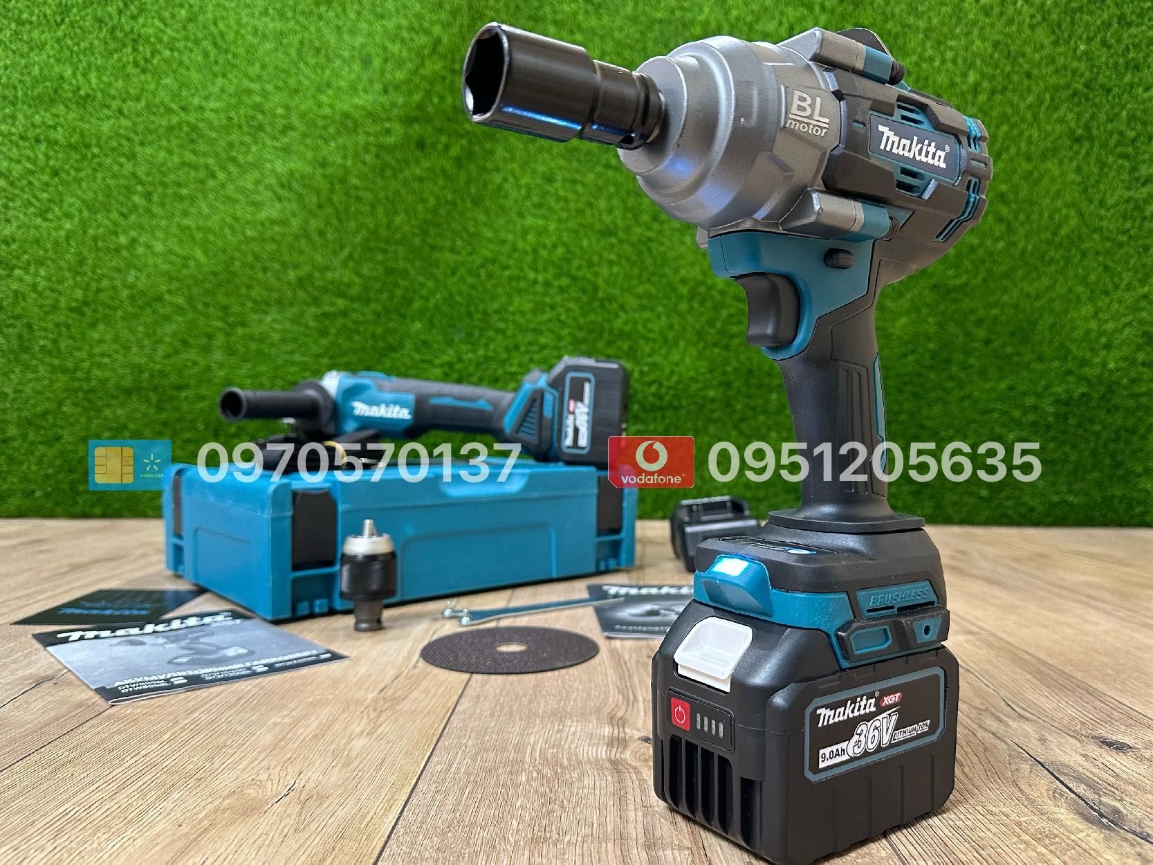 Набір 2 В 1 Makita Гайковерт DTW1002Bl + Болгарка DGA504 36V 9Ah флекс
