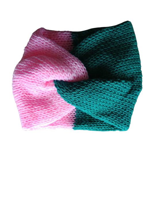 Opaska Handmade turban Węzeł szeroka Podwójna Jesień Zima Dwuwarstwowa