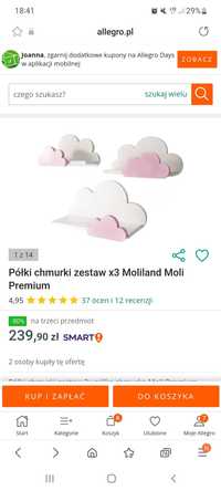 Półki chmurki do pokoiku