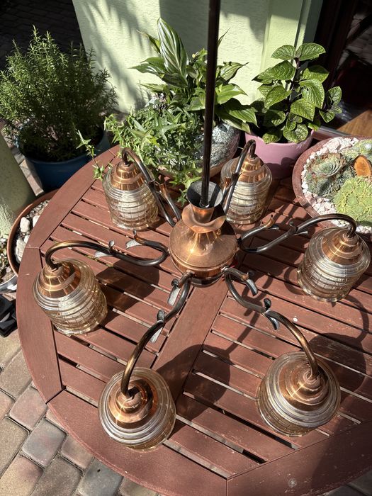 Przepiękny retro kpl - lampa + 2 kinkiety