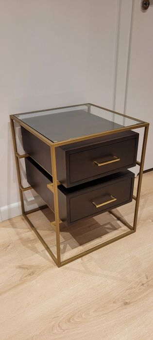 Szafka nocna ze szklanym blatem Lyle Westwing Collection