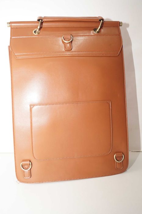 1804 Skórzany plecak damski na laptop ECOSUSI brązowy torba tornister