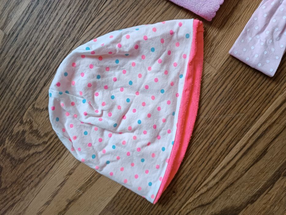 Czapeczki opaska na jesień 74/80 dla dziewczynki