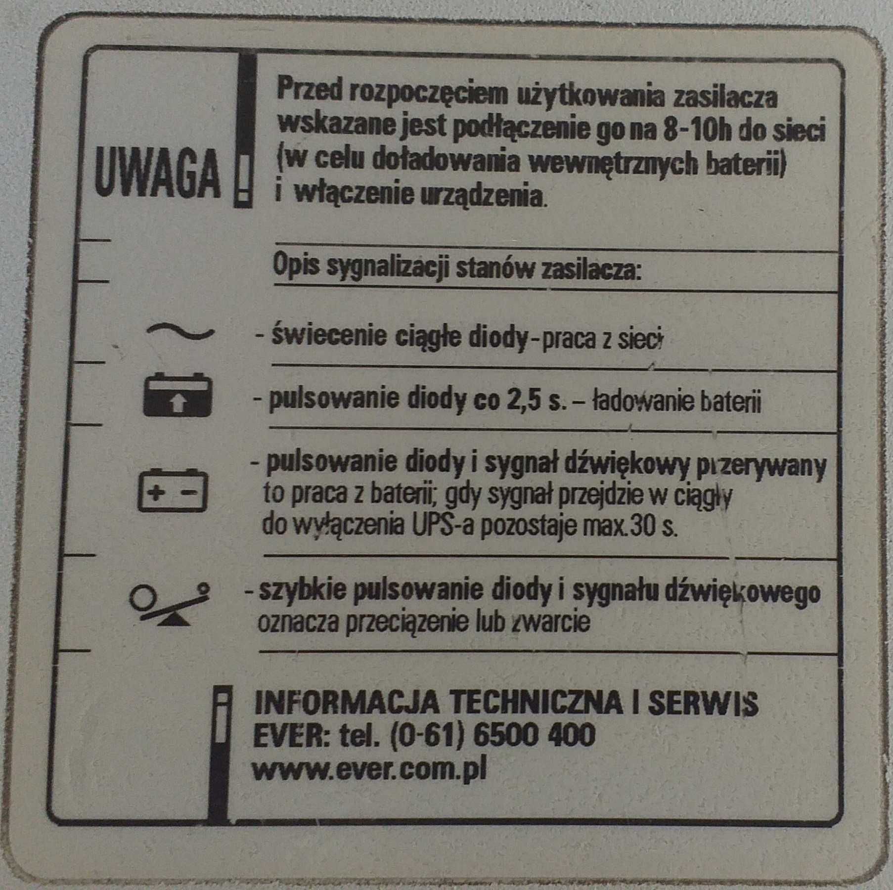 UPS EVER 700/420 czysty sinus do pomp i kotłowni