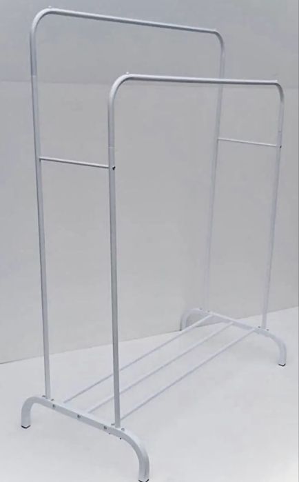 Стойка напольная двойная вешалка для одежды и обуви Подвійна вішалка