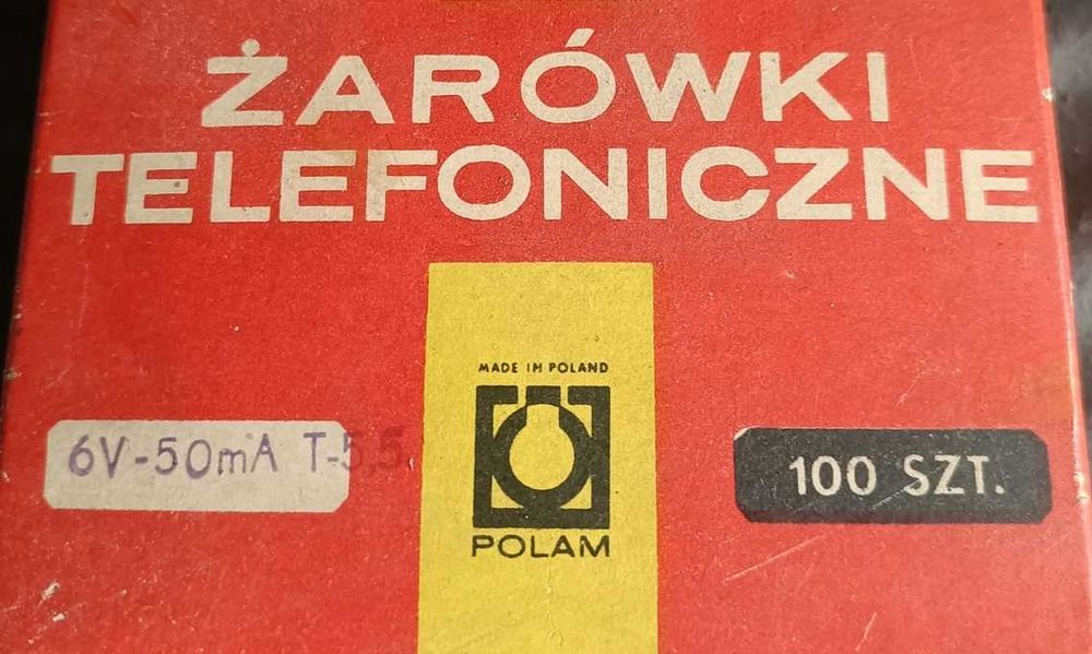 Żarówka telefoniczna 6V 50mA T5,5 30mm Polam