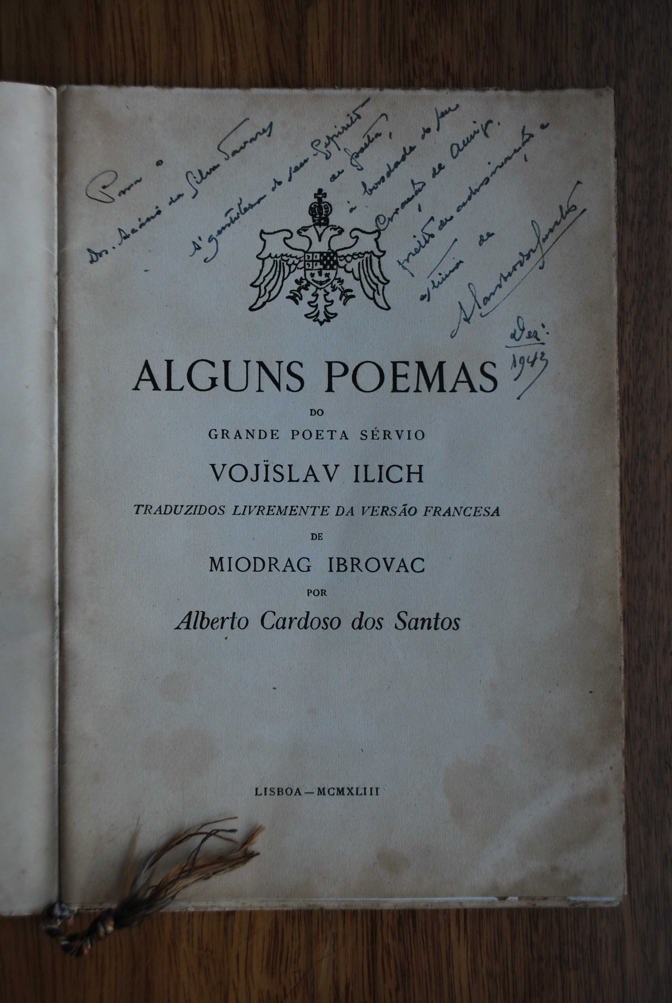 Alguns Poemas Grande Poeta Sérvio Vojislav Ilich -  (Ano Edição 1943)