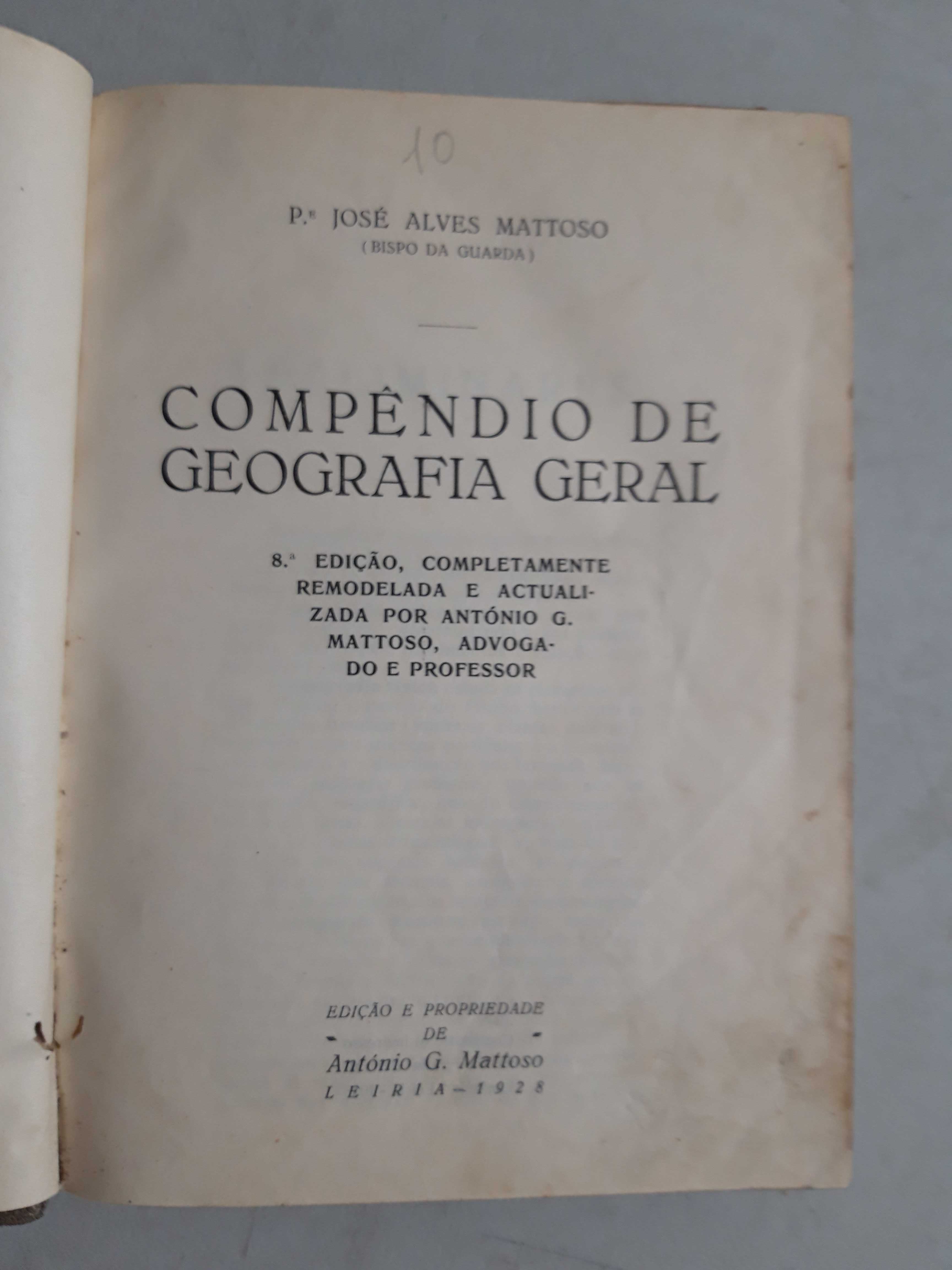 Livro PA-5 - P. José Alves Mattoso - Compêndio de Geografia Geral