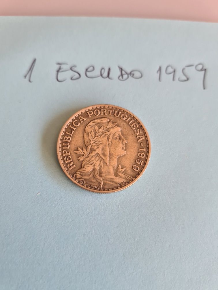 1 escudo de 1959 , moeda .