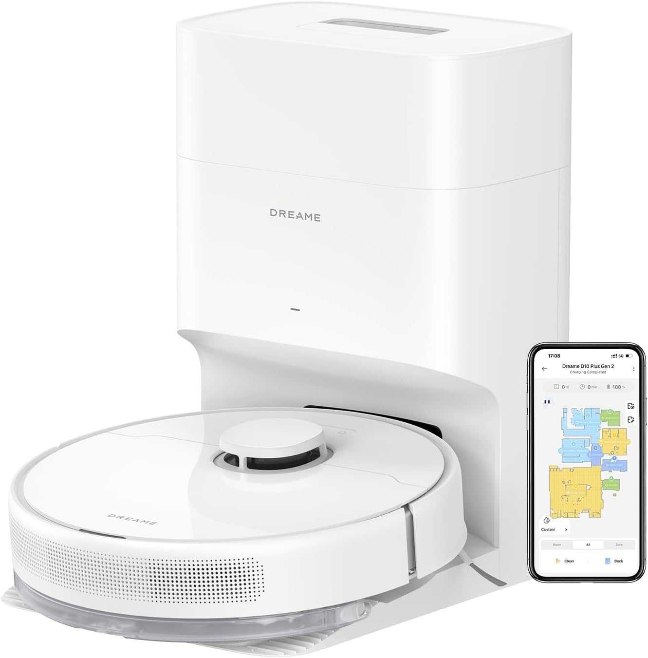 Dreame D10 Plus Gen 2 Robot Odkurzacz i Mopy, 6000Pa. Nawigacja LiDAR