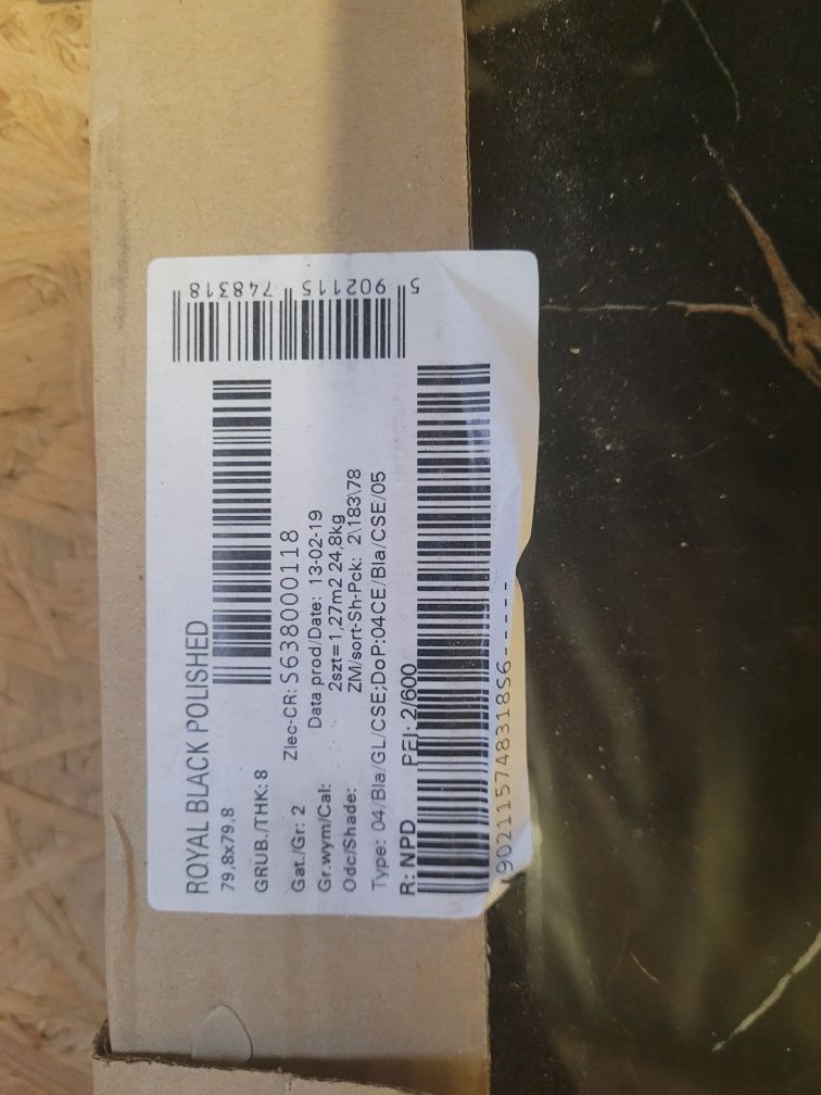 Gres royal black polished rectified 79,8x79,8 opoczno