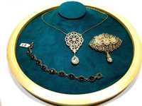 Złota kolia Faberge•pozlacane srebro 585