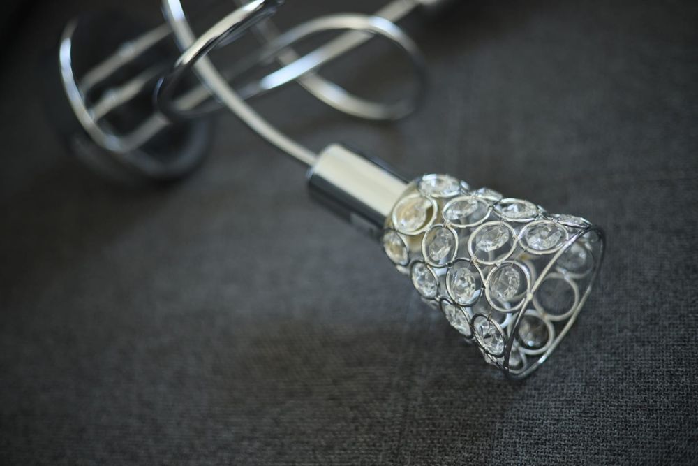 Żyrandol lampa wisząca 3 ramiona kryształki