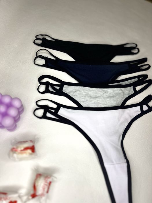 Зручні бавовняні трусики-стрінги у 7-ми кольорах