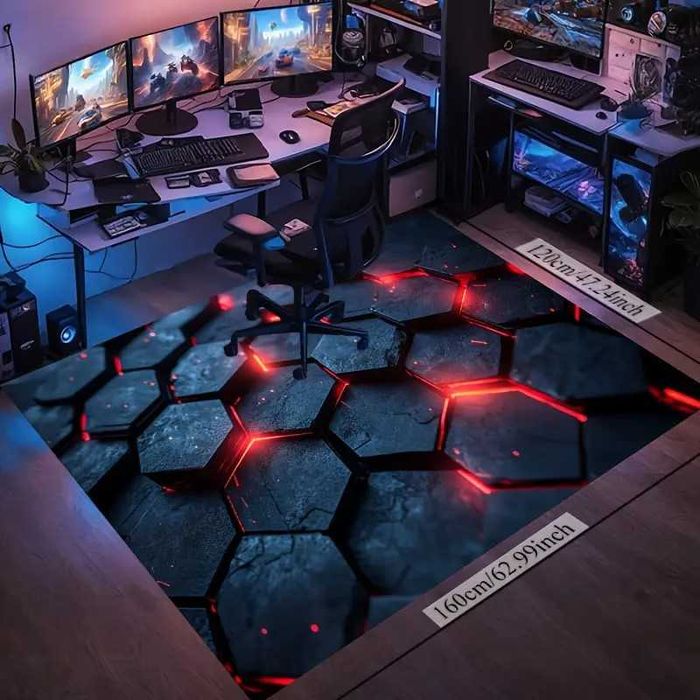 Килимок під ігрове / робоче крісло у стилі кіберпанк