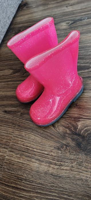 Kalosze brokatowe róż 20