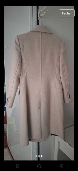 Sobretudo bege novo lã Mango Xs