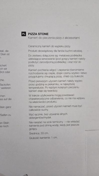 Kamień do pieczenia pizzy DUKA nowy