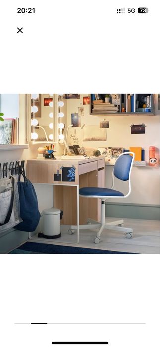 Biurko IKEA Micke 105x50  kolor dąb bielony