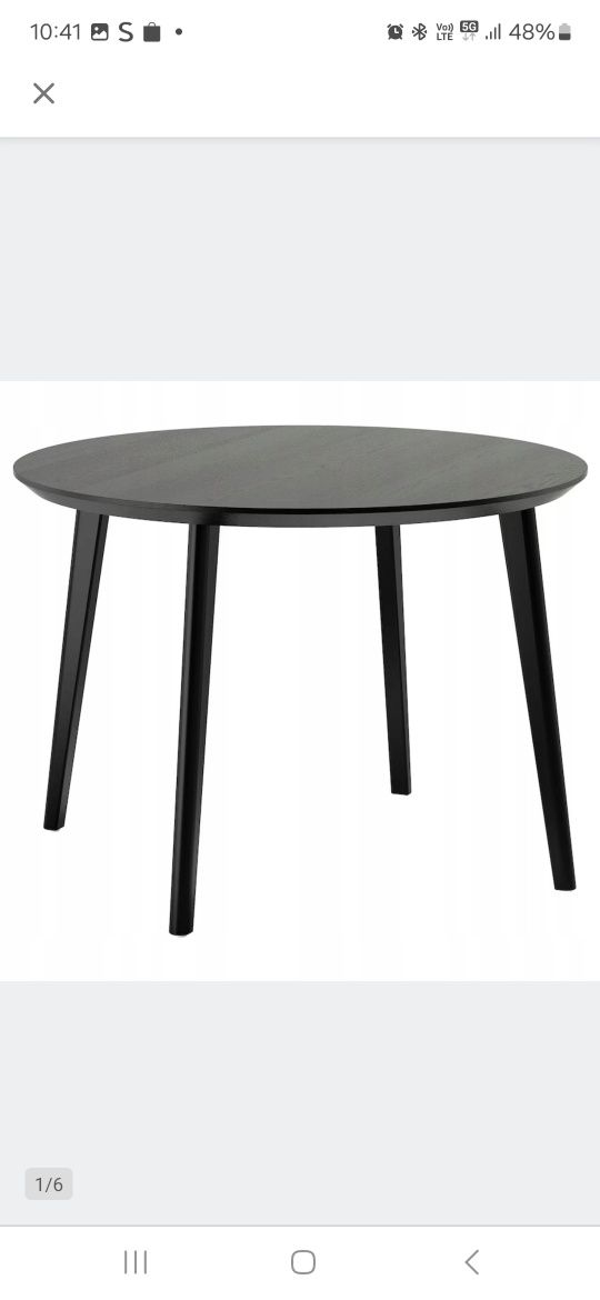 Stół Lisabo Ikea czarny 105 okrągły nowy.