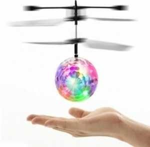 Zdalnie sterowana ręką latająca kula świecąca disco LED dron