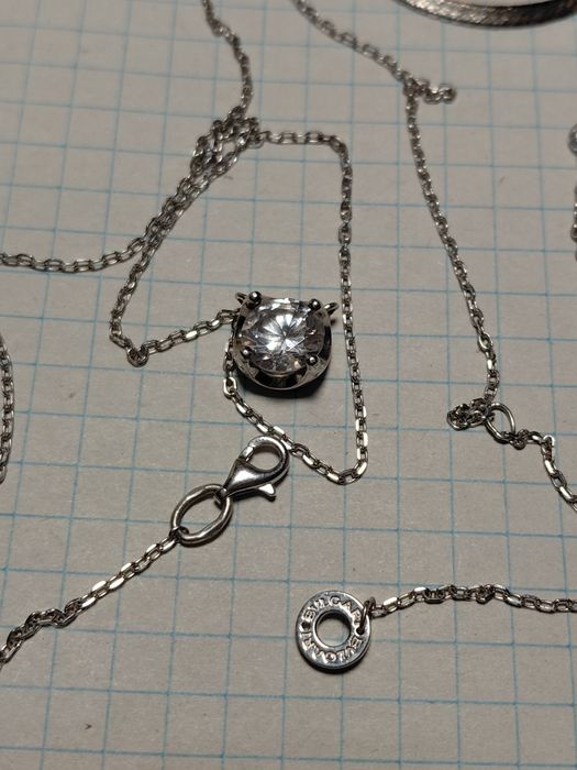 Цепочка колье срібло з фіанитами