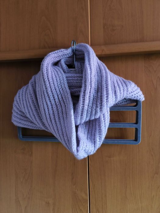 Nowy ciepły puszysty szal damski komin 100% akryl Okazja 3+1 za grosz!