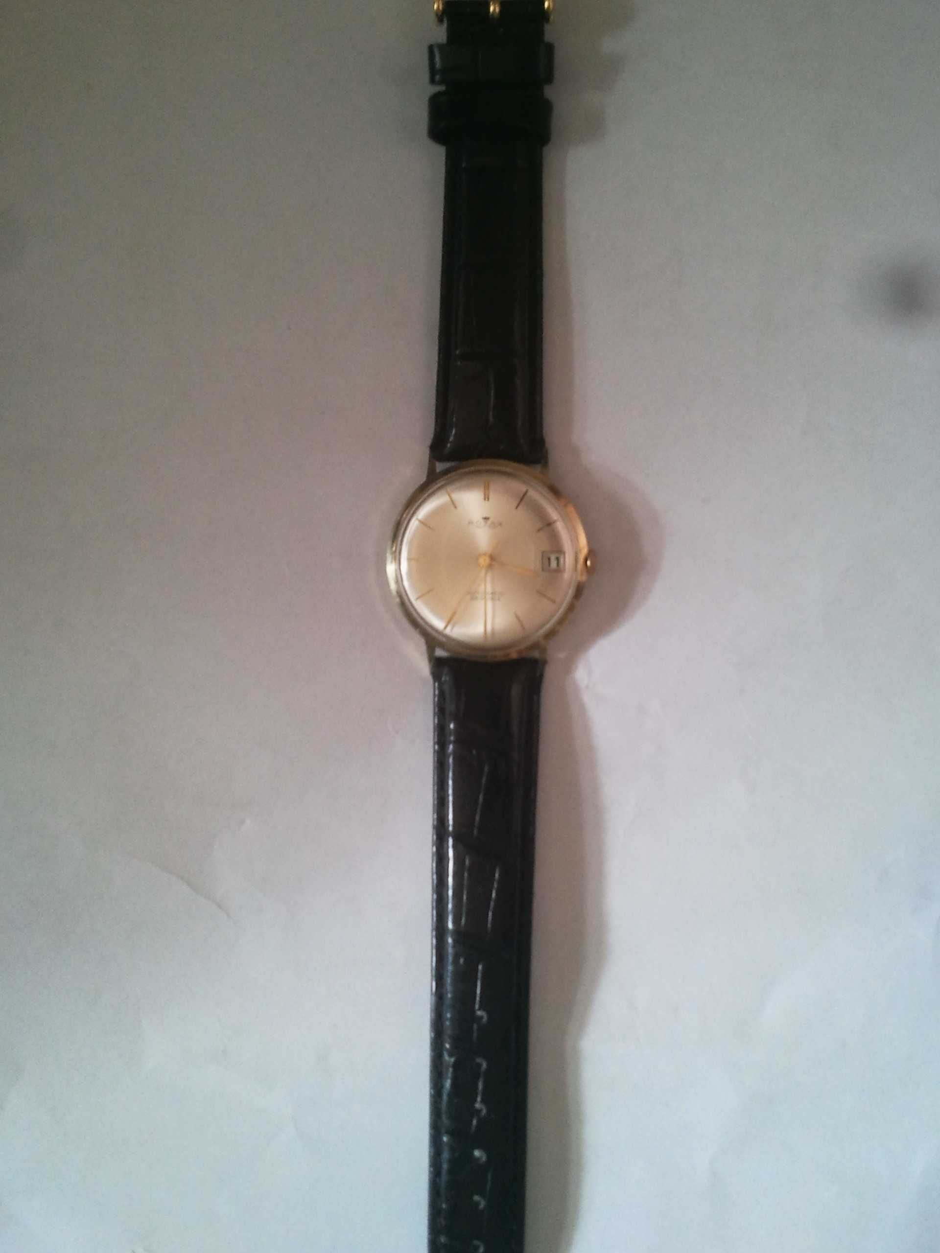 Rotax automatic złoty zegarek 14k 25 rubin