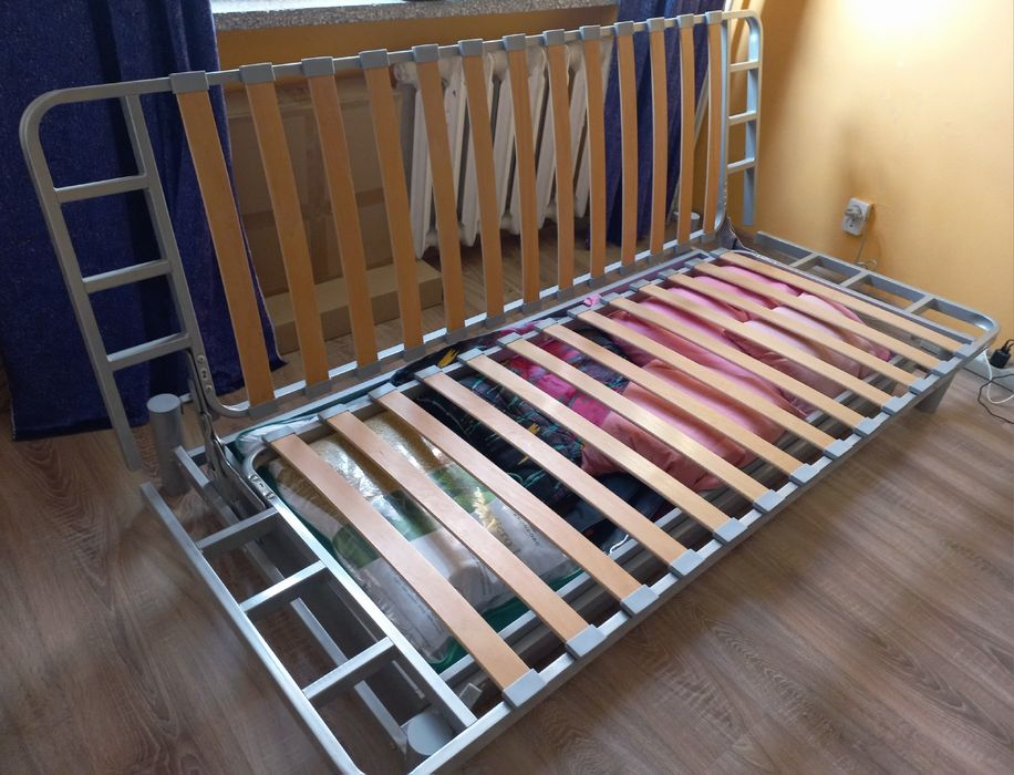 Łóżko SOFA rozkładana IKEA BEDDINGE stelaż, materac, pojemnik