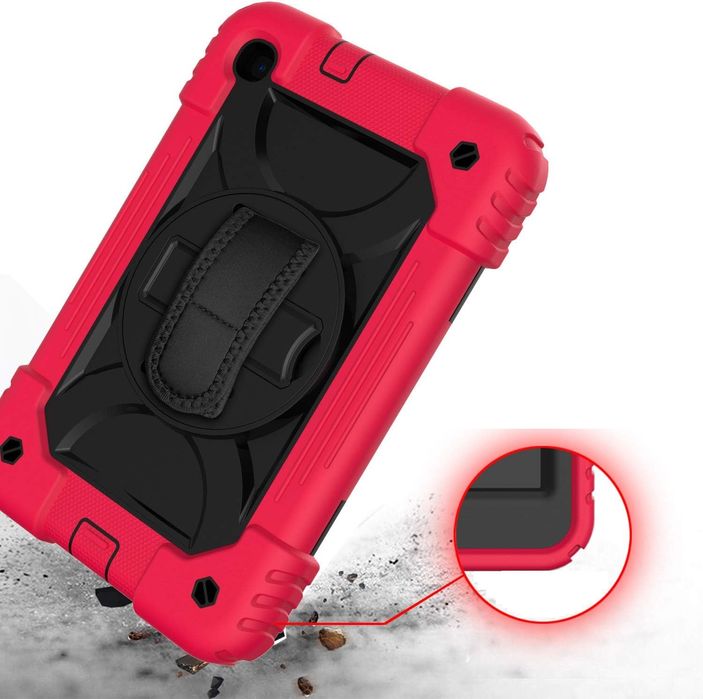 Etui do Samsung Galaxy Tab A8 10.5 2022 z Podstawką i Paskiem Czerwone
