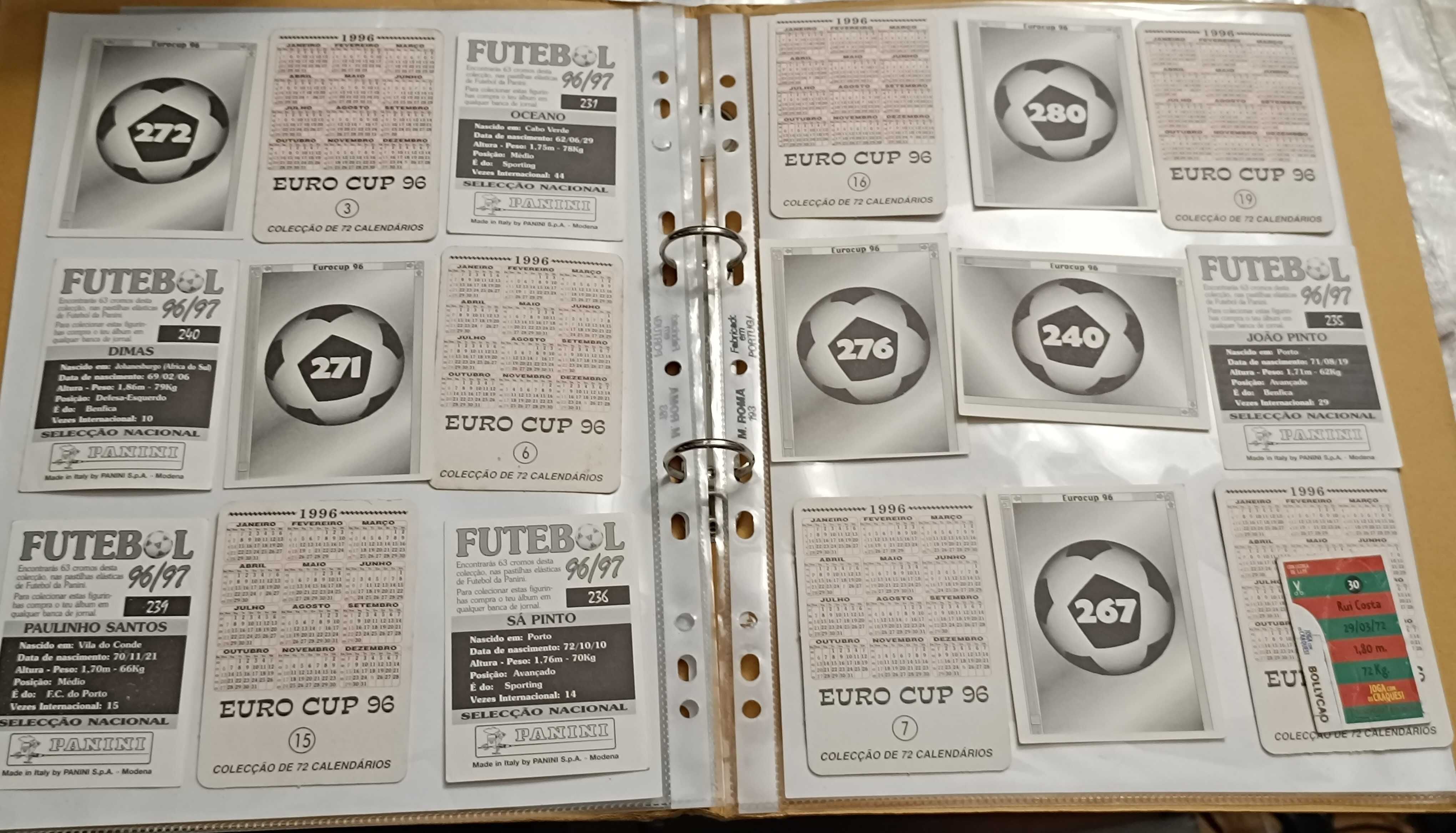 11 Autocolantes e 7 Calendários Eurocup 96