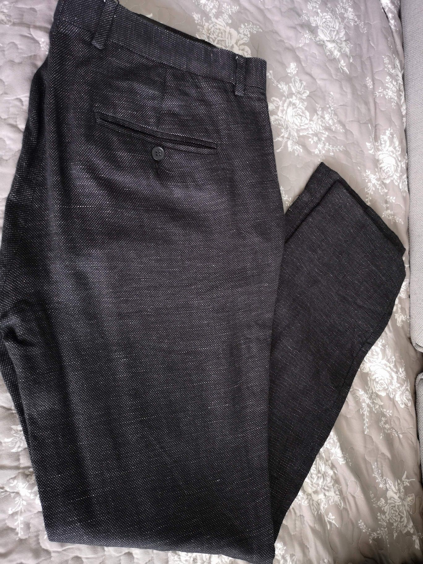 Męski garnitur H&M,L, 52, slim fit, 180/104A, 100% naturalny materia