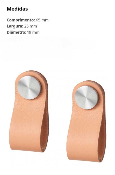 Conjunto 7 puxadores pele IKEA Östernäs