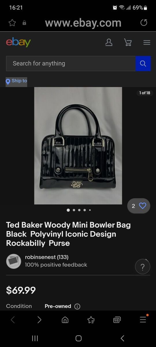 Продаю лаковую сумочку Ted Baker оригинал