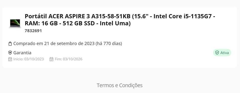 Portátil ACER ASPIRE 3 A315 (15.6" 16 GB 512 GB) com Garantia