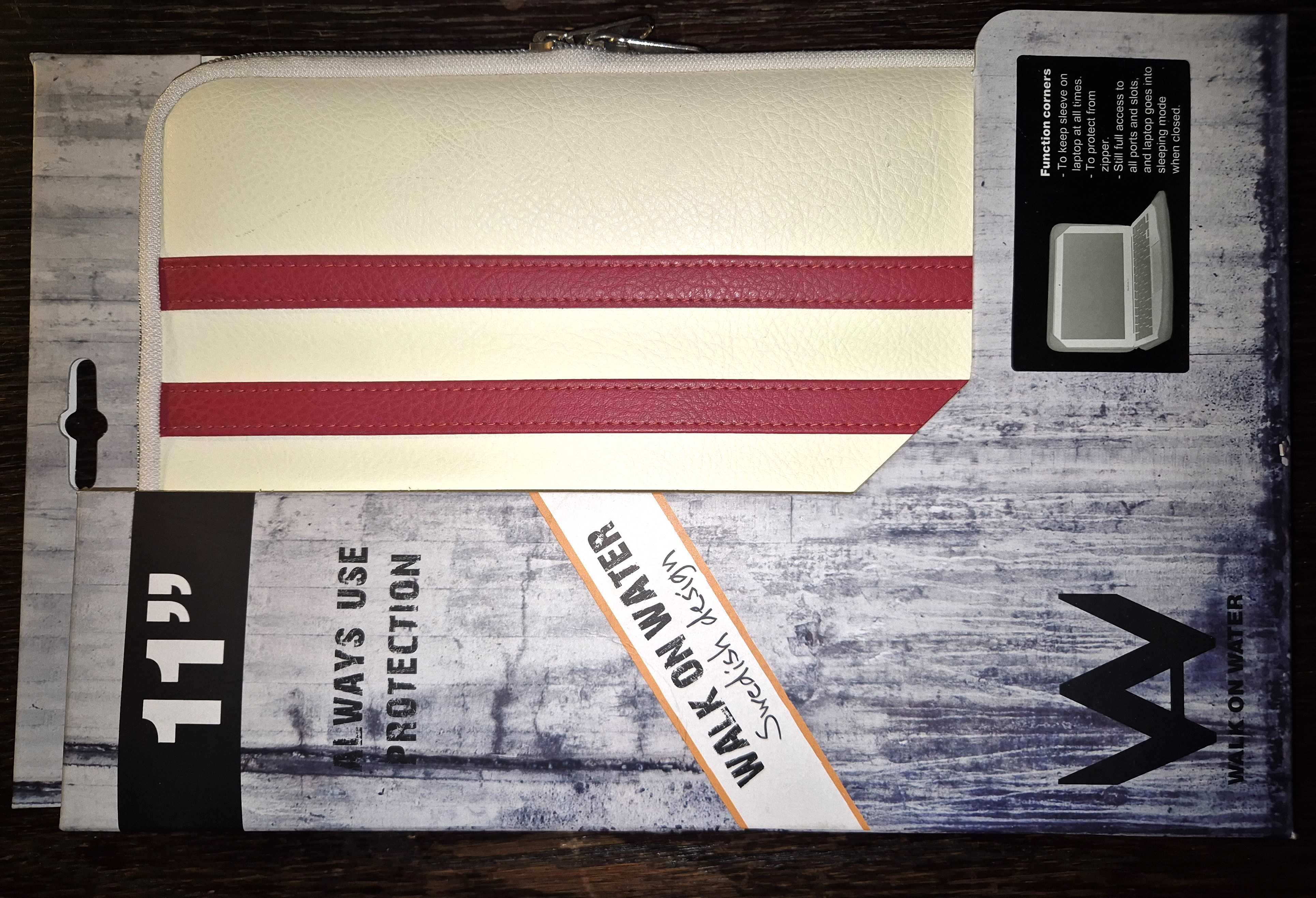 Pokrowiec etui do notebooka WalkOWater 11" białe/czerw