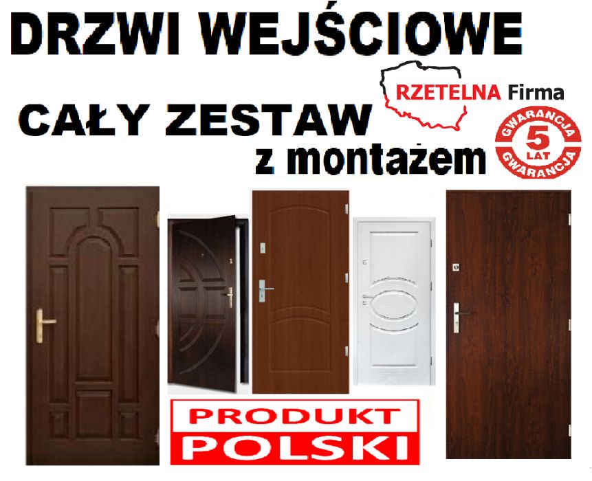 Drzwi zewnętrzne z montażem WEJŚCIOWE do mieszkania wewnątrzklatkowe