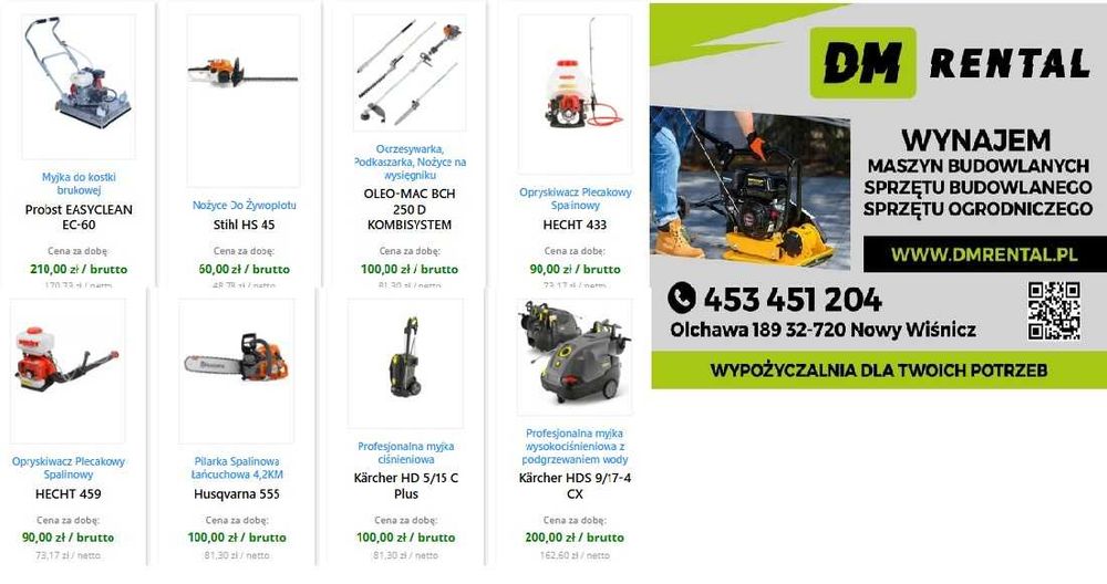 Wynajem odkurzacz piorący, Myjka do kostki, Myjki ciepła woda