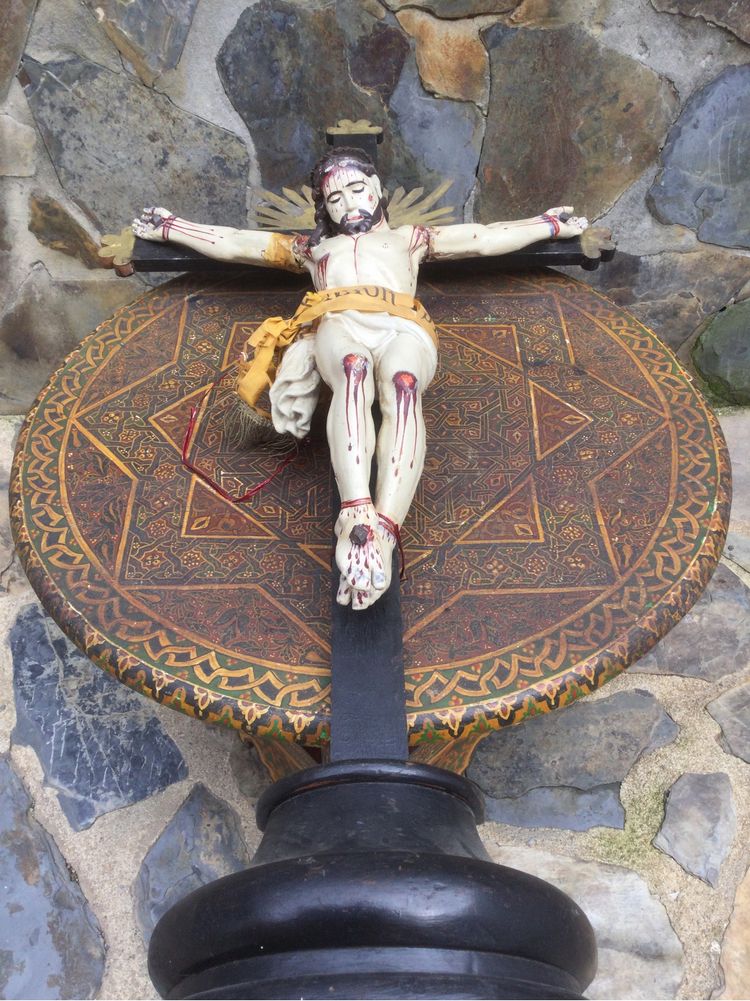 Crucifixo Pau-santo Cristo madeira séc XIX 91 cm Arte Sácra