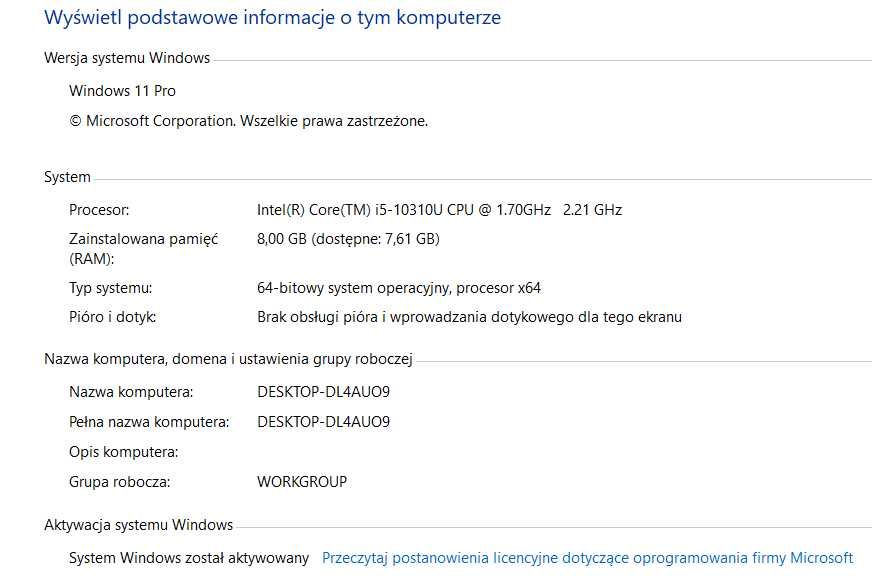 Dell Latitude 5510 i5-10310U 16GB ram 512m2 SSD