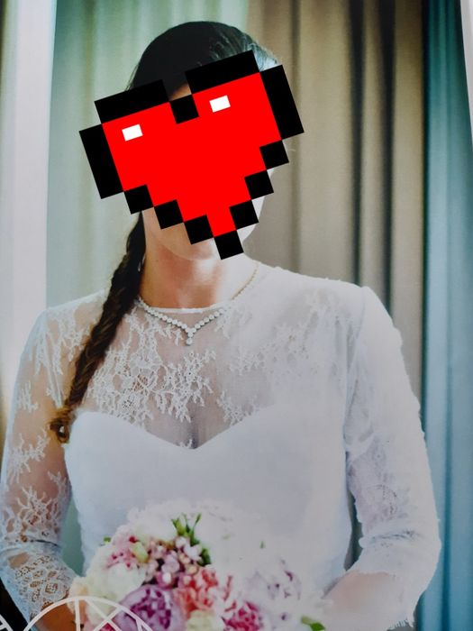 Suknia ślubna princess z białej włoskiej koronki PRZEPIĘKNA rozm 38