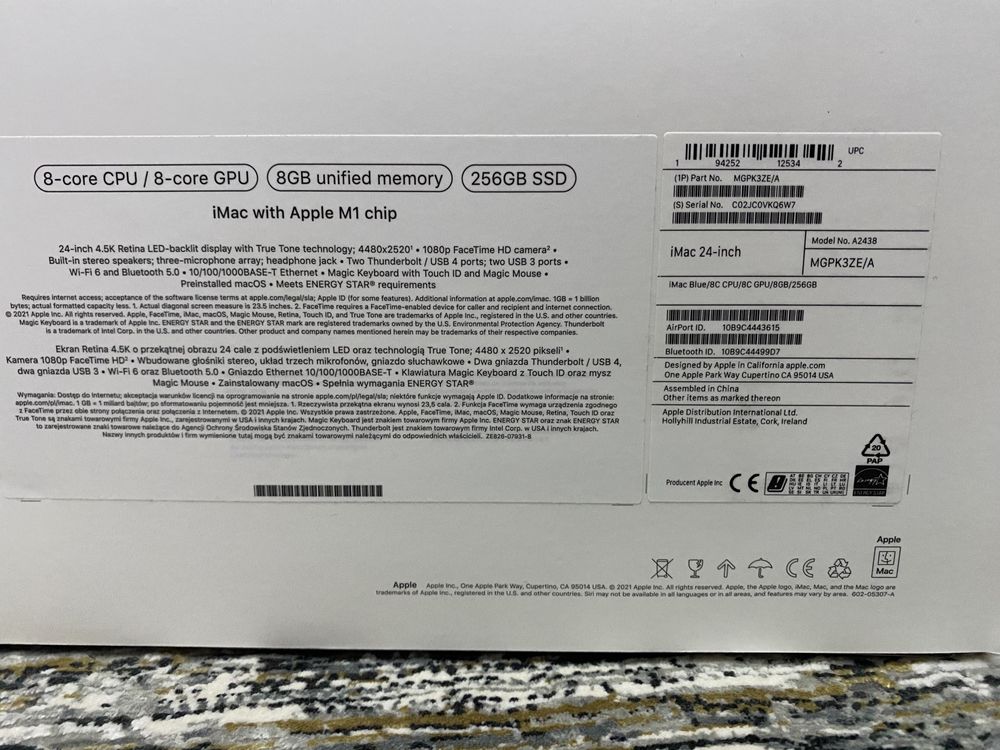 iMac 24” M1 8Gb 256Gb (новий)
