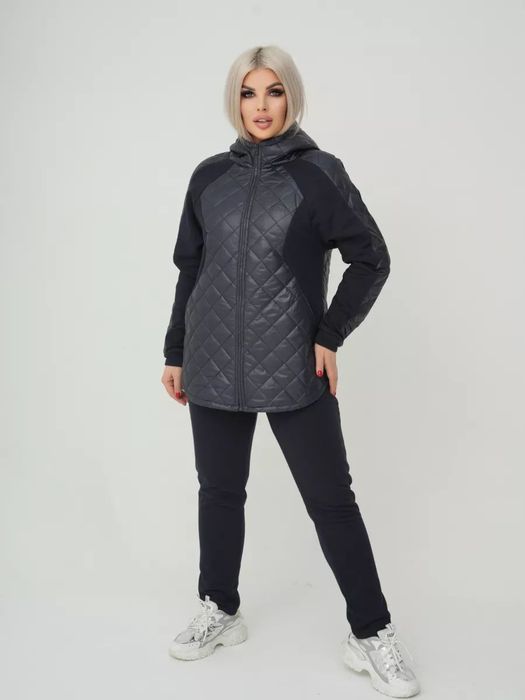 Жіночий спортивний костюм куртка і штани на флісі 48-50 52-54 56-58 60