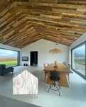 drewniane lamele stare deski drewno ścianka dekoracyjna sufit loft