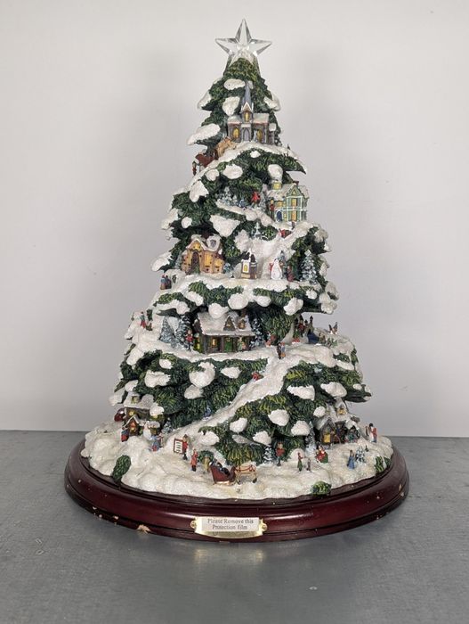 Choinka Kinkade stołowa podświetlenie Boże Narodzenie na wsi na święta