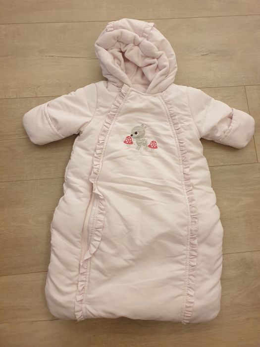 Różowy śpiworek kombinezon ocieplany 3.5kg noworodek new baby