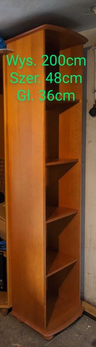 Wąski regał drewniany słupek biblioteczka