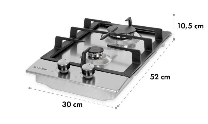 Газовая плита на две конфорки Klarstein Ignito Domino Нержавейка