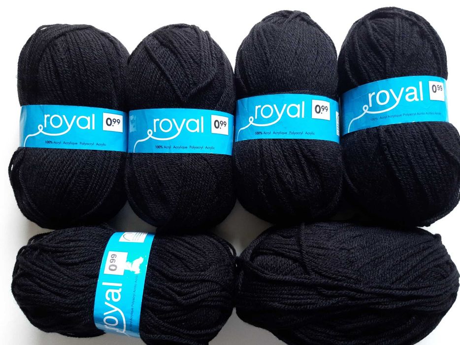 Czarna Włóczka 3,3zł/50gr Zestaw 600gr Druty Szydełko Handmade