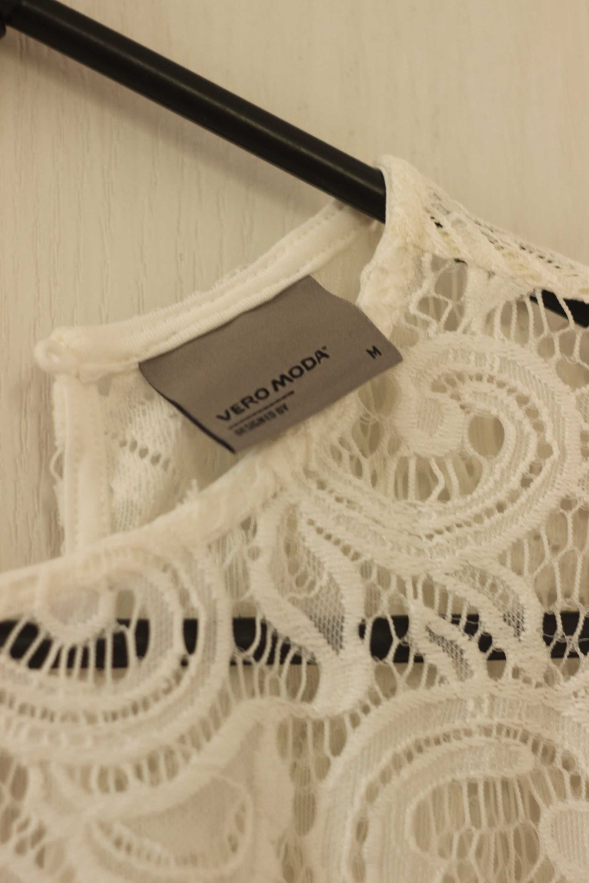 Мереживна біла блуза Vero moda, розмір M